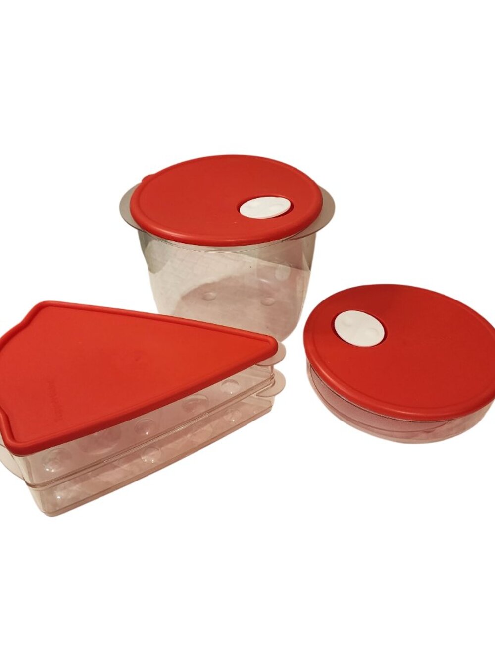 Vintage Tupperware Rock N Serve Set Pizza Large Deep Round Large Shallow Round N